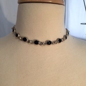 Sterling silver and Onyx  16.5” necklace
